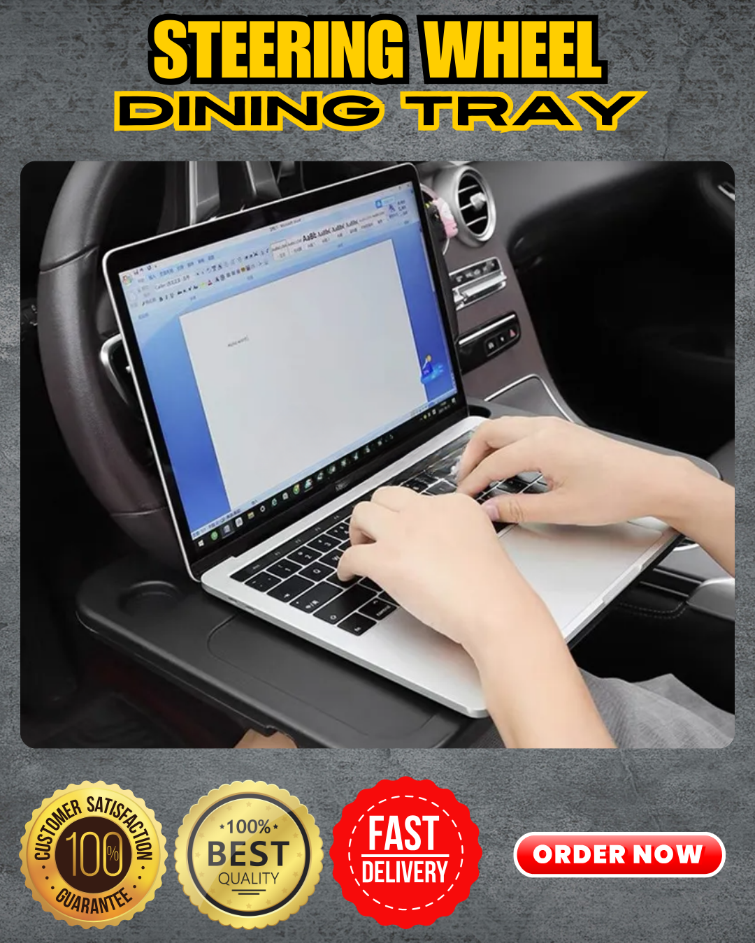 Best Selling Original Steering Wheel Food Board Dining Tray Back to Back Use