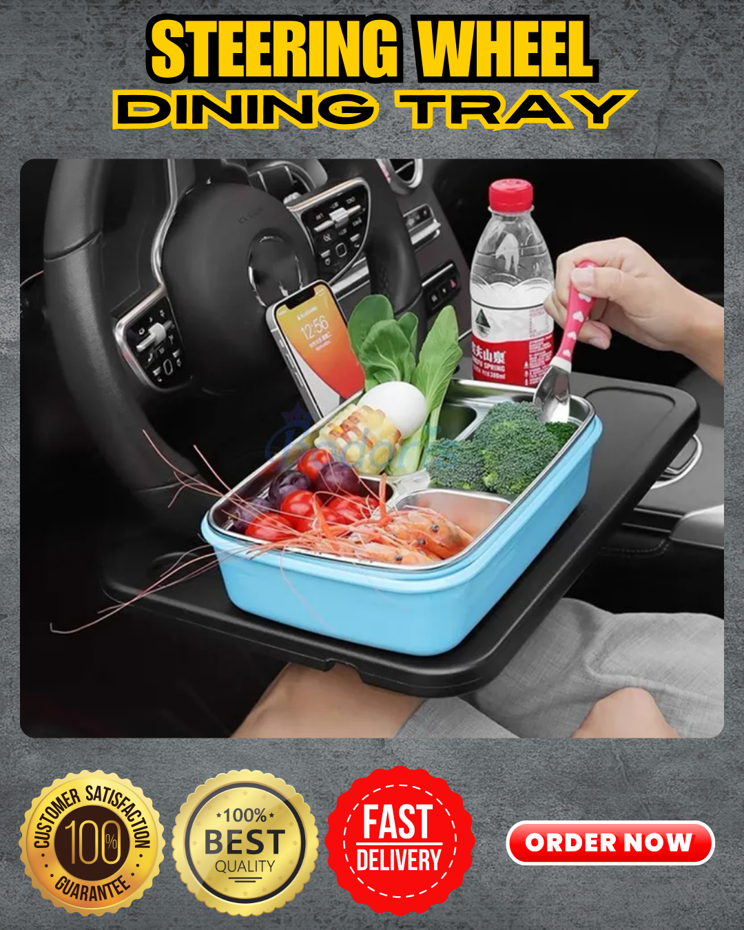 Best Selling Original Steering Wheel Food Board Dining Tray Back to Back Use