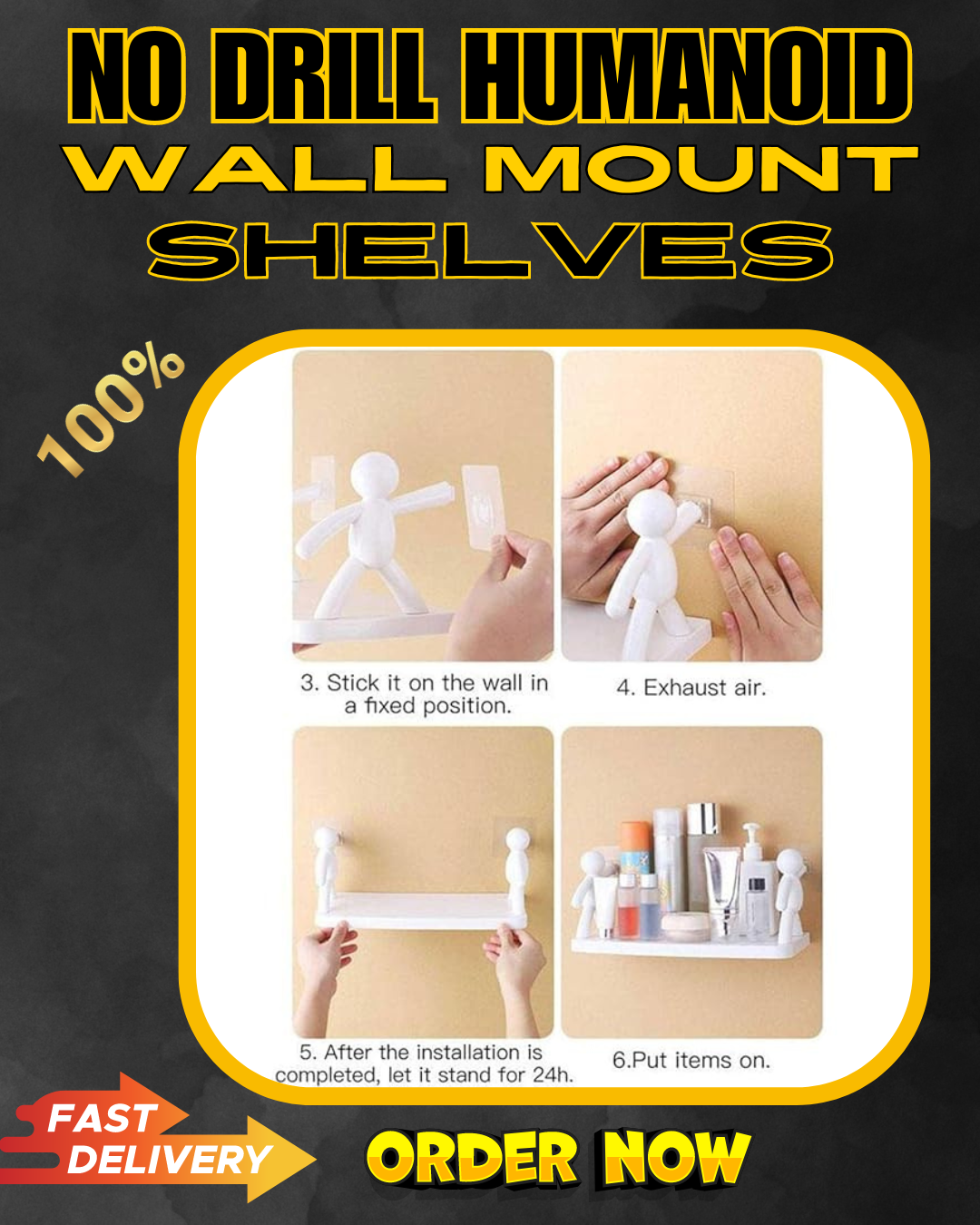 Bitoy's Favorite  Shelves ay itong No Drilling Humanoid Design Wall Mounted Shelves