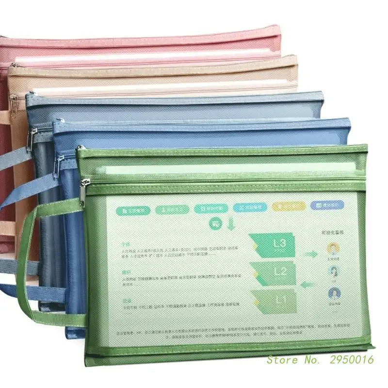 Safe pag magpasa ng Resume Double Layer Nylon Mesh Document Bag (random color)