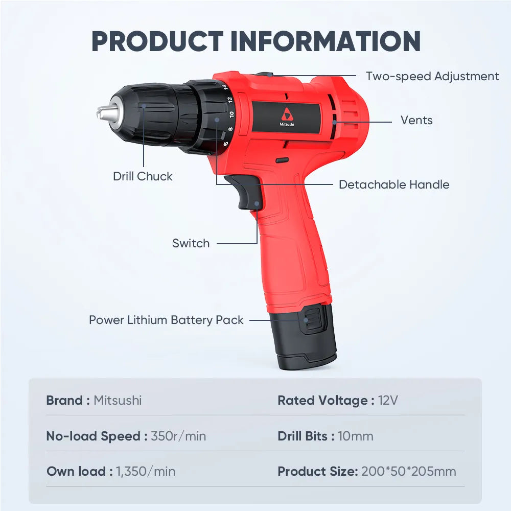 Foreman sobrang ganda netong 2024 29pcs Electric drill cordless drill 12V Double Speed